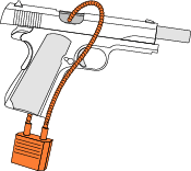 Gun graphic with lock